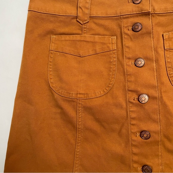 MADEWELL rust colored denim button front mini skirt - Picture 5 of 5
